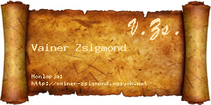 Vainer Zsigmond névjegykártya