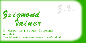 zsigmond vainer business card